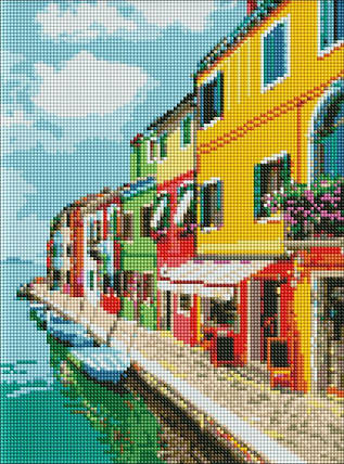 AMO7526 Діамантова мозаїка на підрамнику Вуличками Італії, 30х40 см, фото 1