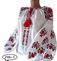 Жіноча вишиванка блузка вишиванка з червоними квітами вишита сорочка вишиванка