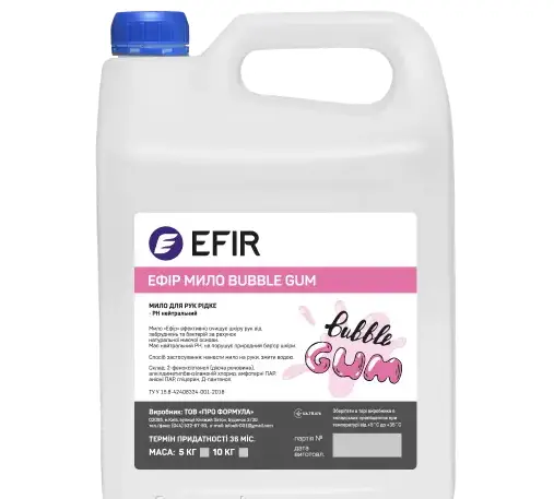 Рідке мило для рук та тіла Efir Bubble Gum 5л