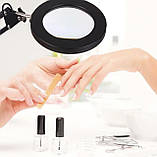 Настільна LED лампа-лупа FS-057 на струбціні + підставка, USB, 15 Вт, фото 7