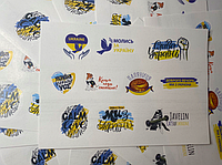 Набір патріотичних наклейок стікерів 10 штук на аркуші формату А5 (Слава Україні)