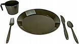 Набір туристичного посуду на 1 персон Mil-Tec Camp Set OLIVE 14681000, фото 2