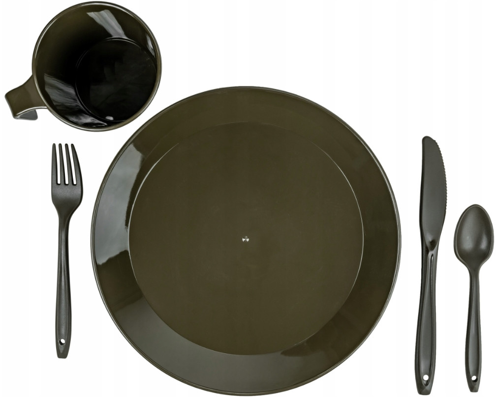 Набір туристичного посуду на 1 персон Mil-Tec Camp Set OLIVE 14681000, фото 1