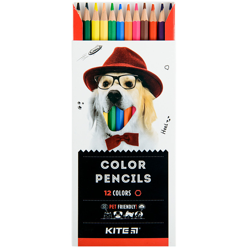 Олівці кольорові 12кольорів Kite Dogs K22-051-1  //12шт/уп