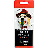 Олівці кольорові 18кольорів Kite Dogs K22-052-1  //12шт/уп, фото 2