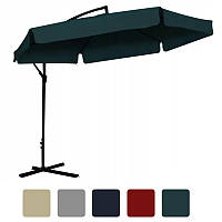 Зонт садовый угловой с наклоном GardenLine 3,5 м + Чехол для террасы пляжа сада V_1384 Серый Зеленый
