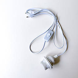 Кріплення з патроном для бра, торшеру, абажуру біле, цоколь Е27