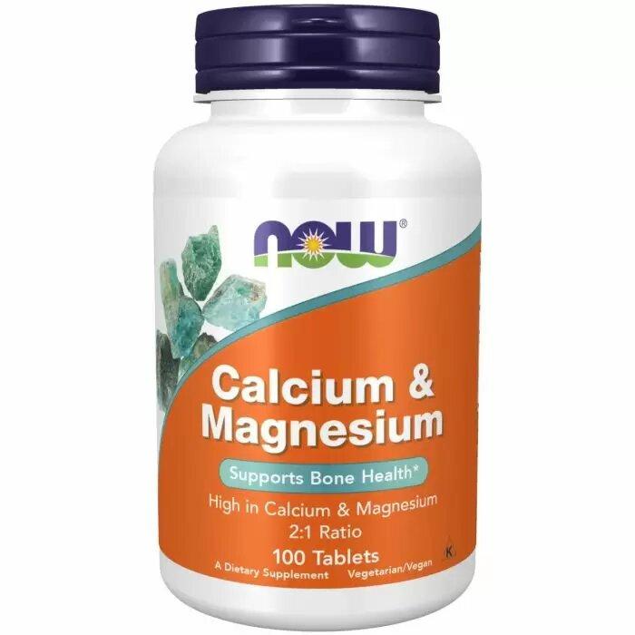 Вітаміни та мінерали NOW Calcium & Magnesium, 100 таблеток EXP
