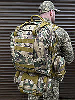 Военно-тактический рюкзак Molle Assault 55 L+ 3 органайзера, мультикам