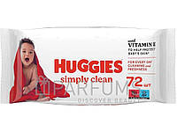 Вологі серветки 72шт simply clean ТМ HUGGIES