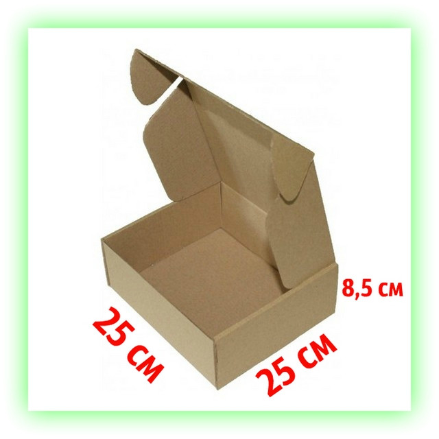 Коробка коричневая подарочная самосборная 250х250х85, картонная упаковка для подарков - фото 1 - id-p1312611347