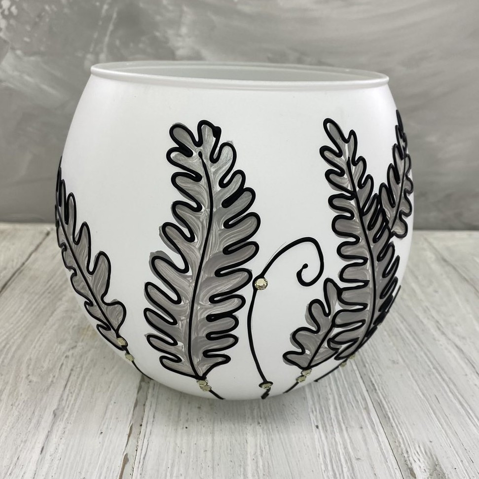 Ваза-куля біла "Мія" (h=15) 2,2 л., фото 1