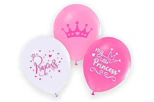 Латексні повітряні кульки 12" (30см.) "Princess" асорті ТМ "Твоя Забава"  50шт.