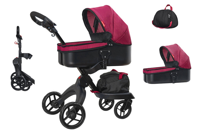 Коляска для ляльок Carrello Gloria 9631A Deep Red з сумкою