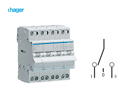 Перемикач I-0-II із загальним виходом зверху 4-пол. 40А HAGER SFT440