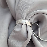 Серебряное обручальное кольцо с родированием, классическое обручальное кольцо из серебра с узором