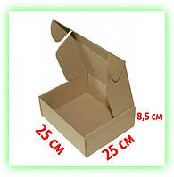 Коробка самосборная бурая крафт подарочная 250х250х85 плотная