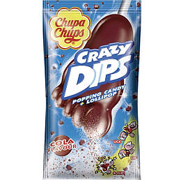 Chupa Chups Crazy Dips Льодяник у формі стопи зі смаком коли та шипучою пудрою з взривним ефектом 14g