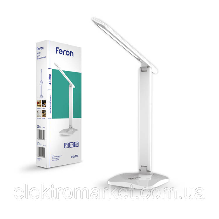 Настольный світлодіодний светильник Feron DE1733 білий, фото 1
