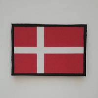 Шеврон флаг Дании Шевроны на заказ Военные шевроны нашивки на липучке Патчи ВСУ (AN-12-537-15)