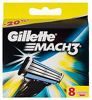 Сменные кассеты для бритья Gillette Mach 3 8шт  Сменные лезвия Джилет Мак 3  Кат А1 КИТАЙ ПЛОХОЙ