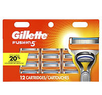 Сменные кассеты для бритья Gillette Fusion 5 12шт Лезвия Джилет Фьюжен 5 ОРИГИНАЛ США