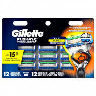 Сменные кассеты для бритья Gillette Fusion Proglide Power 12шт Лезвия Джилет Фьюжен ОРИГИНАЛ США