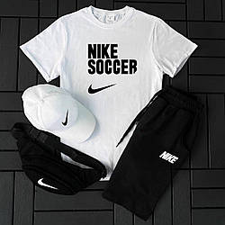 Чоловічий спортивний костюм Найк / демісезонний комплект Nike 4в1 шорти футболка кепка бананка