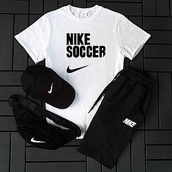 Чоловічий спортивний костюм Найк / демісезонний комплект Nike  4в1 шорти футболка кепка бананка