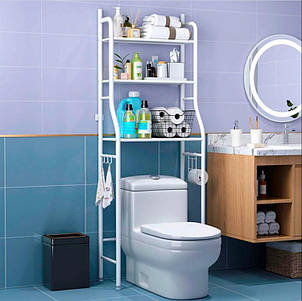 Підлогова стійка стелаж органайзер Washing Rack, для унітазу 3 яруси Біла, фото 1