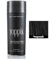 Кератиновий загусник для волосся Toppik (для маскування залисин) 27,5 г Чорний (Black)
