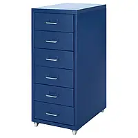 IKEA HELMER(305.627.15), комод на колесиках, синий