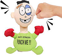 Мягкая игрушка антистресс Ударь Меня Детская игрушка Боксер Anti Stress салатовая со звуком при ударе P&T