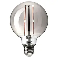 IKEA MOLNART(405.135.69), Светодиодная лампа E27 120 люмен, серая прозрачная стеклянная сфера