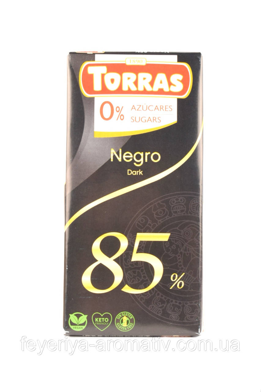 Шоколад чорний без цукру 85% какао Torras Dark 75 г Іспанія, фото 1