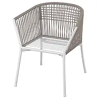 IKEA SEGERÖN(505.108.10), стул с подлокотниками, садовый, белый/бежевый