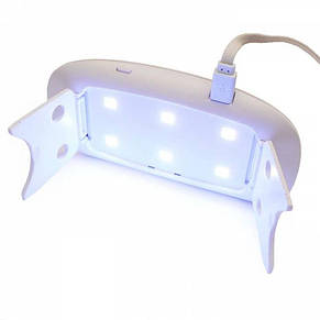 Портативна УФ LED лампа для манікюру Sun Mini 6 Вт Біла, usb (таймер 60 cек) (B), фото 3