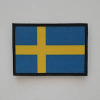 Шеврон флаг Швеции Шевроны на заказ Военные шевроны нашивки на липучке Патчи ВСУ (AN-12-537-17)