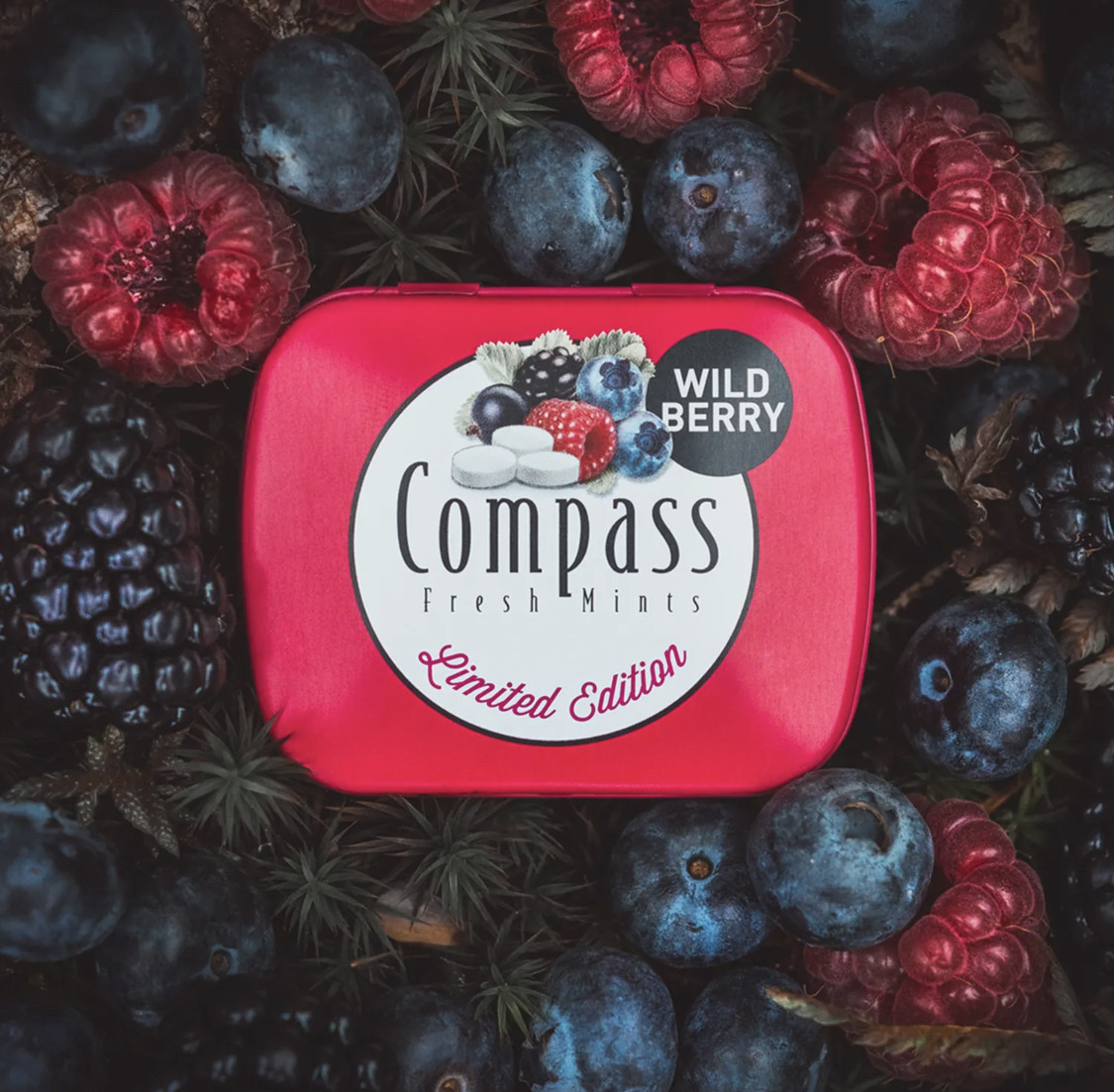 Освіжаючі пастилки без цукру Compass Mints Дикі ягоди 14g