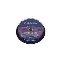 Диск DVD Verbatim 8.5Gb 8x CakeBox 10 шт Matte Silver (43666) - Вища Якість та Гарантія!