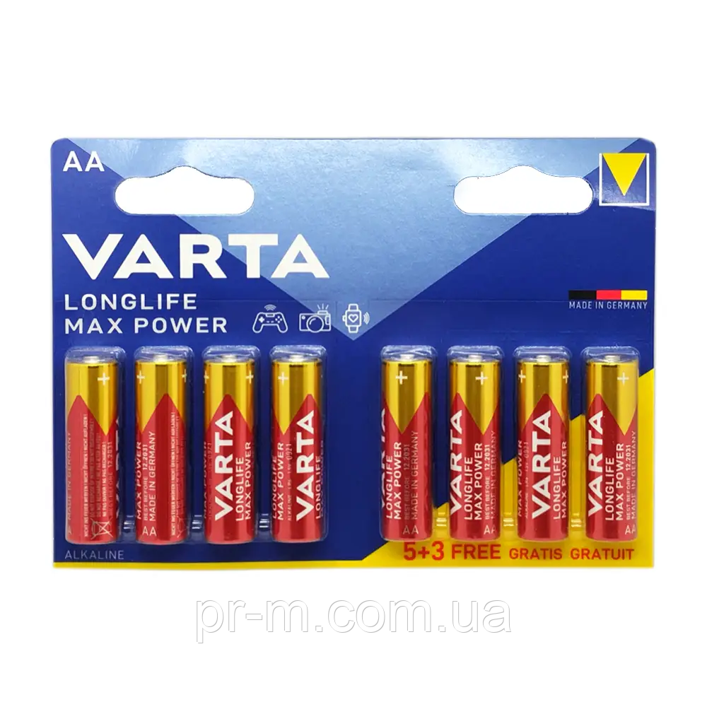 Батарейка VARTA MAX Power 5+3 АА на блистере (8шт/бл - цена за 1шт)