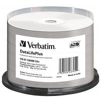 Диск CD Verbatim CD-R 700Mb 52x Cake box Printable (43745) - Вища Якість та Гарантія!