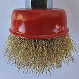 Щітка чашкова для КШМ плетений дріт 65 мм х М14 Werk, фото 2