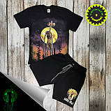 Дитячі шорти для хлопчика з принтом "Сиреноголовий" малюнок світиться. Чорні шортики для дітей 6-10 років 122-128, фото 4