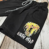 Дитячі шорти для хлопчика з принтом "Сиреноголовий" малюнок світиться. Чорні шортики для дітей 6-10 років 122-128, фото 2