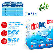 NeoBac 650г. бактерії для вигрібних ям та септиків 26 порцій / тижнів