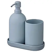 IKEA GANSJÖN(605.553.89), набор для ванной, 3 шт., светло-серый синий