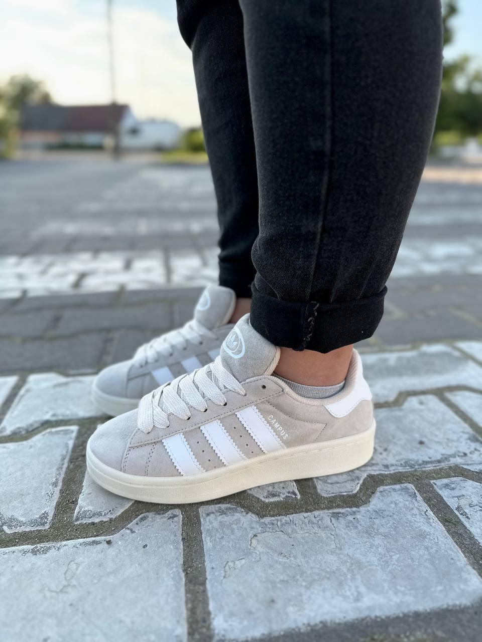Кросівки жіночі Adidas Campus x Bad Bunny Beige бежеві осінь весна кеди на товстій підошві адідас кампус