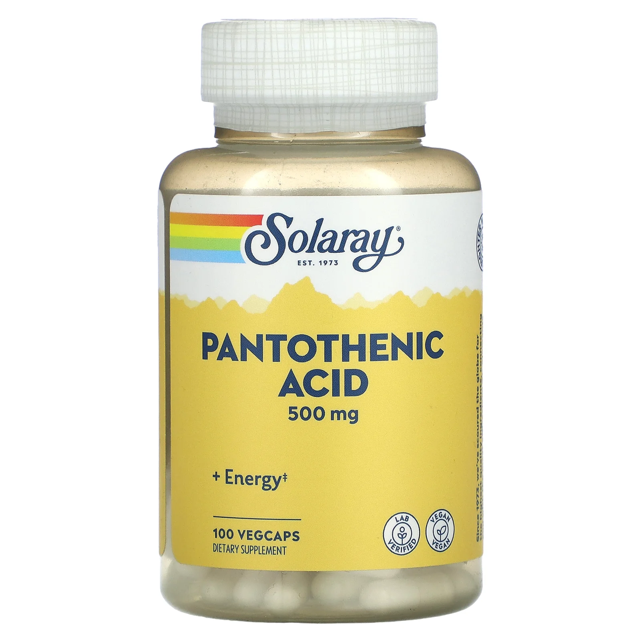 Пантотенова кислота Solaray Pantothenic Acid 500 mg 100 veg caps