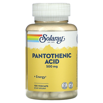 Пантотенова кислота Solaray Pantothenic Acid 500 mg 100 veg caps, фото 1